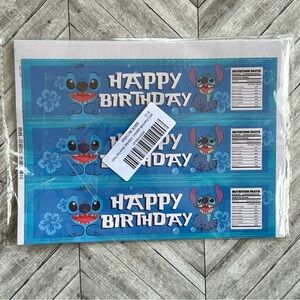 24ct Disney Stitch Birthday Bottle Labels - NWT